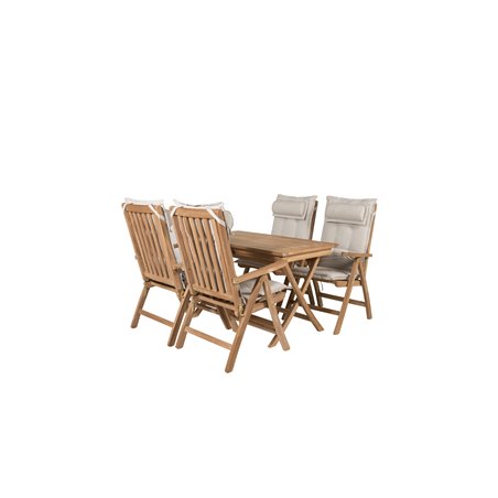 Kenya Spisebord 120 * 70 * H75 - Teak, Kenya 5-positions klapstol - Teak_4