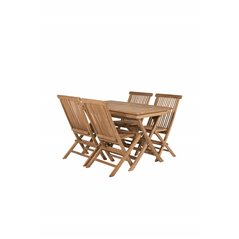 Kenya Dining Table 120*70*H75 – Teak, Kenya Folding Chair W/o Armrest – Teak_4