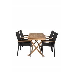 Kenian ruokapöytä 120*70*H75 – Teak, Texas Chair – Black/Teak_4