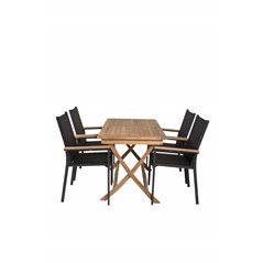 Kenya Dining Table 120*70*H75 - Teak, Texas Chair - Black/Teak_4