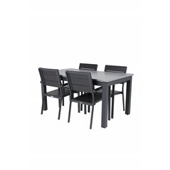 Albany Table - 152/210 - Black/Grey+ Levels Tuoli (pino)