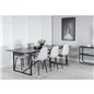 Palace Dining Table - 240*100*H75 - Black / Black, Polar Diamond Dining Chair - Black Legs - Grey Fabric_6