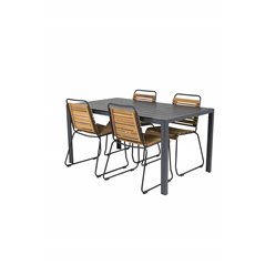 Break pöytä 150*90 – Black/Black, Bois Dining Chair – Black Alu