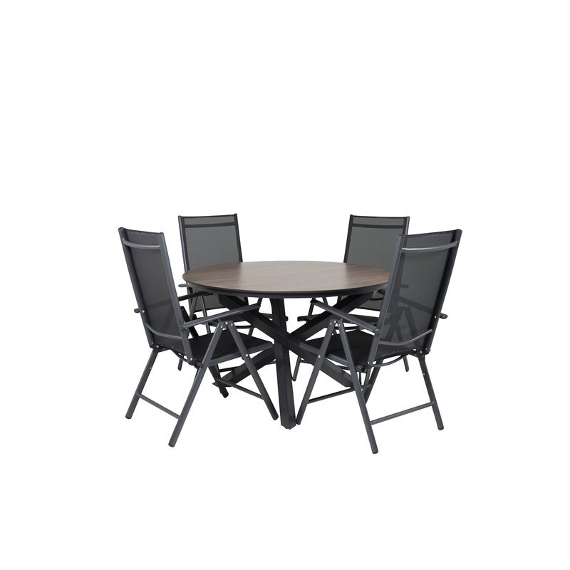 Llama Round Dining Table 120 - Black Alu / Brown HPL Pääartikkeli: Black/Black_4