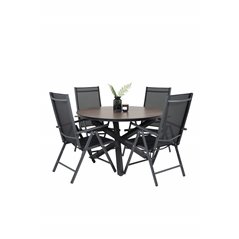 Llama Round Dining Table 120 - Black Alu / Brown HPL Pääartikkeli: Black/Black_4