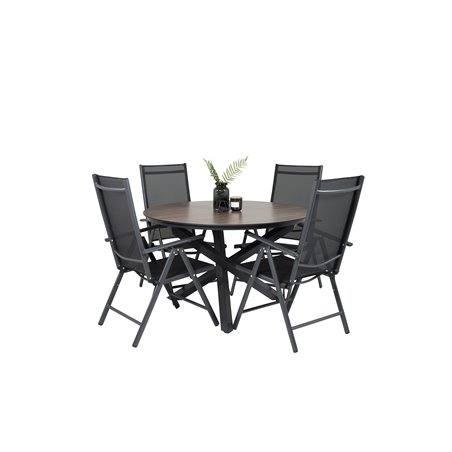 Llama Round Dining Table 120 - Black Alu / Brown HPL Pääartikkeli: Black/Black_4