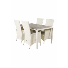 Break Table 150*90 - White/Grey, Padova Chair (Recliner) - White/Grey_4