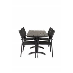 Denver 70*120 Black/Black SanTorini Arm Chair Black Alu/Black Textilene (käytetty)