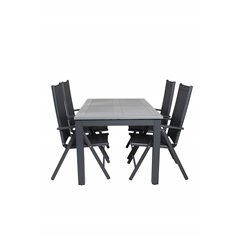 Albany Table - 152/210 - Black/Grey+Break 5:pos Chair - Black/Black_4