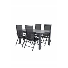 Albany Table - 152/210 - Black/Grey+Break 5:pos Chair - Black/Black_4