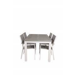 Albany Table - 160/240 - White/GreyLevels Chair (stackable) - White Alu / Grey Aintwood_4