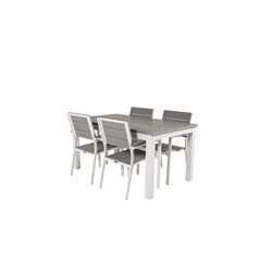 Albany Table - 160/240 - White/GreyLevels Chair (stackable) - White Alu / Grey Aintwood_4