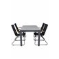 Albany Table - 152/210 Black/Grey+Bois Armchair - Black Alu / Black Rope