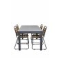 Albany Table - 152/210 - Black/Grey+Bois Dining Chair - Black Alu / Acacia