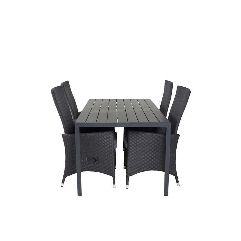 Break pöytä 150*90 – Black/Black, Padova Chair (Recliner) – Black/Grey_4