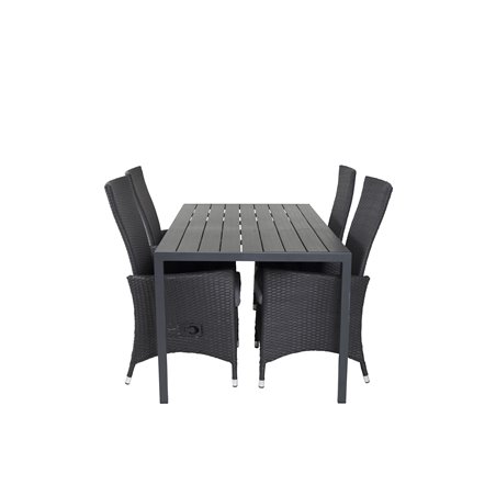 Break pöytä 150*90 – Black/Black, Padova Chair (Recliner) – Black/Grey_4