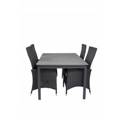 Levels Table 160/240 - Black/Grey, Padova Chair (Recliner) - Black/Grey_4