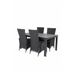 Levels Table 160/240 - Black/Grey, Padova Chair (Recliner) - Black/Grey_4