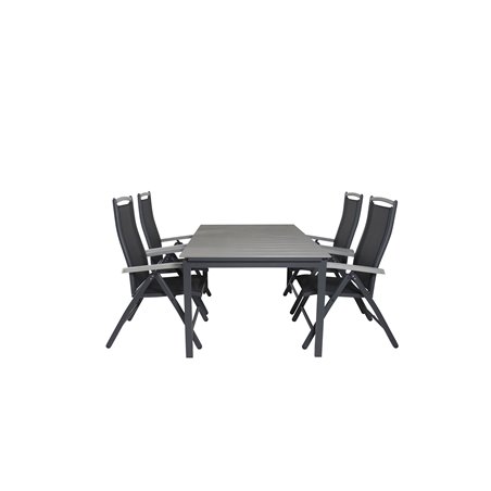Levels Table 160/240 - Black/Grey, Albany 5:pos Chair - Black/Black_4