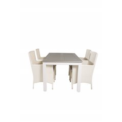 Albany Table - 160/240 - Valkoinen/GreyMalin Carmstol Dyna - White / Gray Dyna