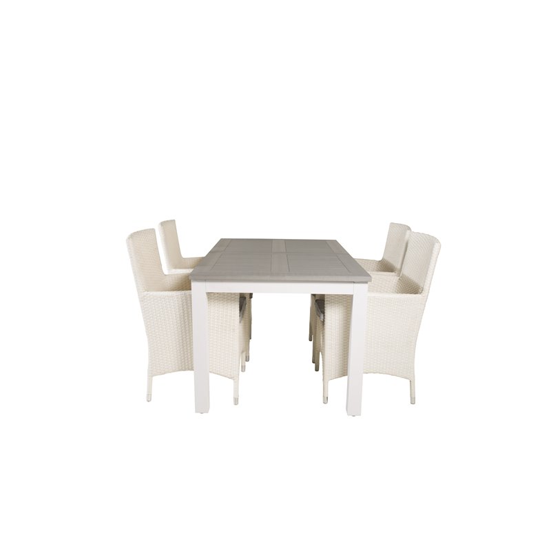 Albany Table - 160/240 - Valkoinen/GreyMalin Carmstol Dyna - White / Gray Dyna