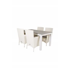 Albany Table - 160/240 - Valkoinen/GreyMalin Carmstol Dyna - White / Gray Dyna