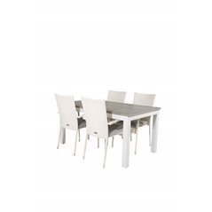 Albany Table - 160/240 - White/GreyAnna Chair - White_4