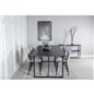 Palace Dining Table - 240*100*H75 - Black / Black, Polar Diamond Dining Chair - Black Legs - Grey Velvet_6