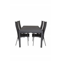 Marbella Table 160/240 - Black/Black, Copacabana Recliner Chair - Black/Black_4