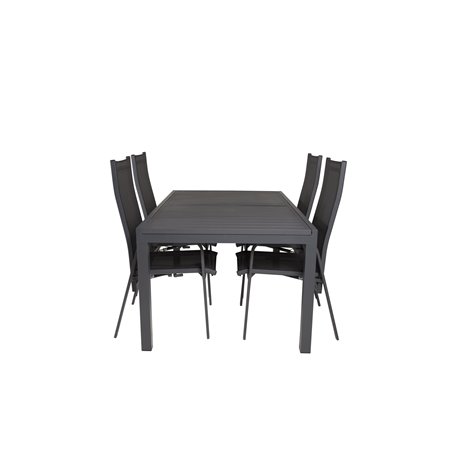 Marbella Table 160/240 - Black/Black, Copacabana Recliner Chair - Black/Black_4