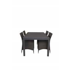 Marbella Table 160/240 - Black/Black, Knick Armchair - Black_4