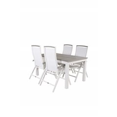 Albany Table - 160/240 - White/GreyAlbany 5:pos Stol - Vit Aluminium/vit textilene/aintwood_4