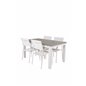 Albany Tabell - 160/240 - Vit / Gråsantorini Armstol (stapelbar) - Vit Aluminium / Vit Textilene_4