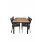 Panama bord 160/240 - Sort / Teak, Levels Chair (stabelbar) - Sort Alu / Sort Aintwood_4