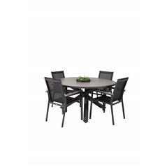 Parma - Table ø 140 - Black Alu /Grey Aintwood, Parma Chair - Black/Grey_4