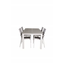 Albany Table - 160/240 - White/GreyParma Chair - White/Grey_4