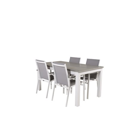 Albany Table - 160/240 - Valkoinen/GreyParma -tuoli