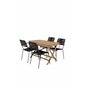 Kenya Dining Table 120*70*H75 - Teak, Lindos Armchair - Black Alu / Black Rope