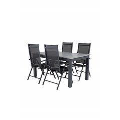 Albany Table - 160/240 - Black/Grey, Break 5:pos Chair - Black/Black_4