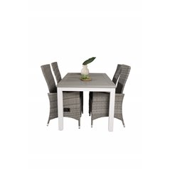 Albany Table - 152/210 - White/Grey, Padova Chair