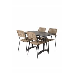 Denver 70*120 Black/Black, Lindos - Armchair - Black Alu / Latte Rope_4