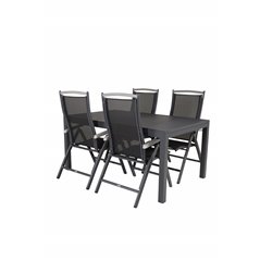 Marbella Table 160/240 - Black/Black, Albany 5:pos Chair - Black/Black_4