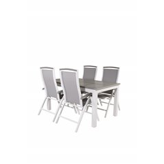 Albany Table - 152/210 - White/GreyAlbany 5:pos Chair - White/Grey_4