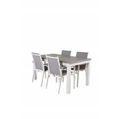 Albany Table - 152/210 - White/GreyParma Chair - White/Grey_4