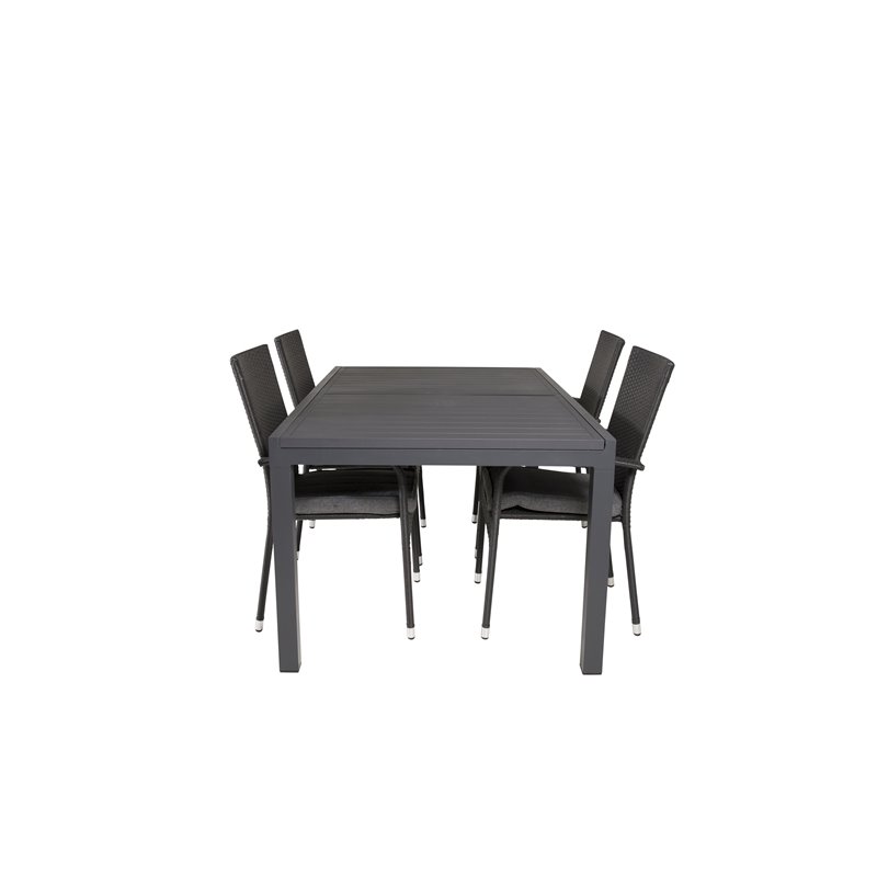 Marbella-pöytä 160/240 - Black/Black, Anna Chair Black_4