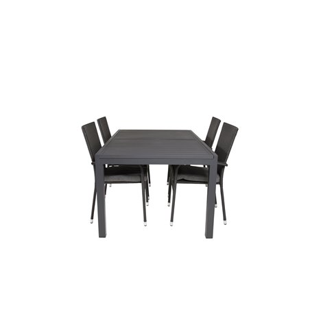 Marbella Table 160/240 - Black/Black, Anna Chair - Black_4