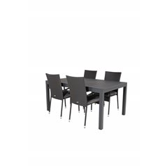 Marbella-pöytä 160/240 - Black/Black, Anna Chair Black_4