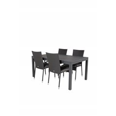 Marbella Table 160/240 - Black/Black, Anna Chair - Black_4