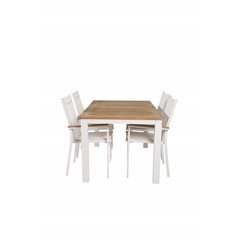 Panama - Table - 152/210*90 - Vit Alu/Teak, Texas Chair - White/Teak_4