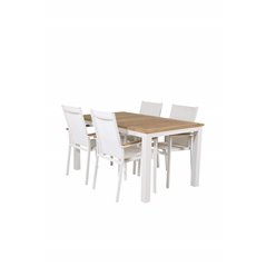 Panama - Table - 152/210*90 - Vit Alu/Teak, Texas Chair - White/Teak_4